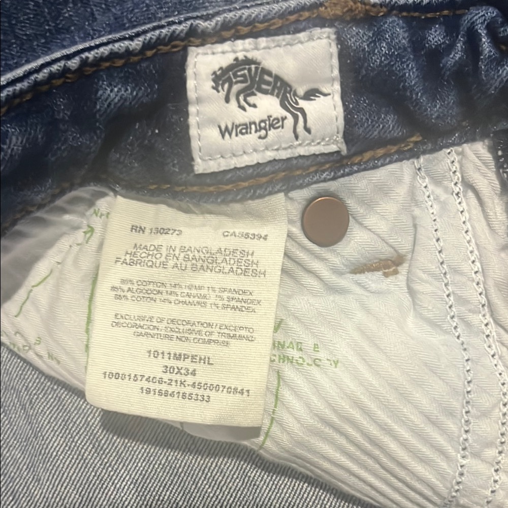 Wrangler Blue Straight Jeans Classic Fit - Picture 3 of 4